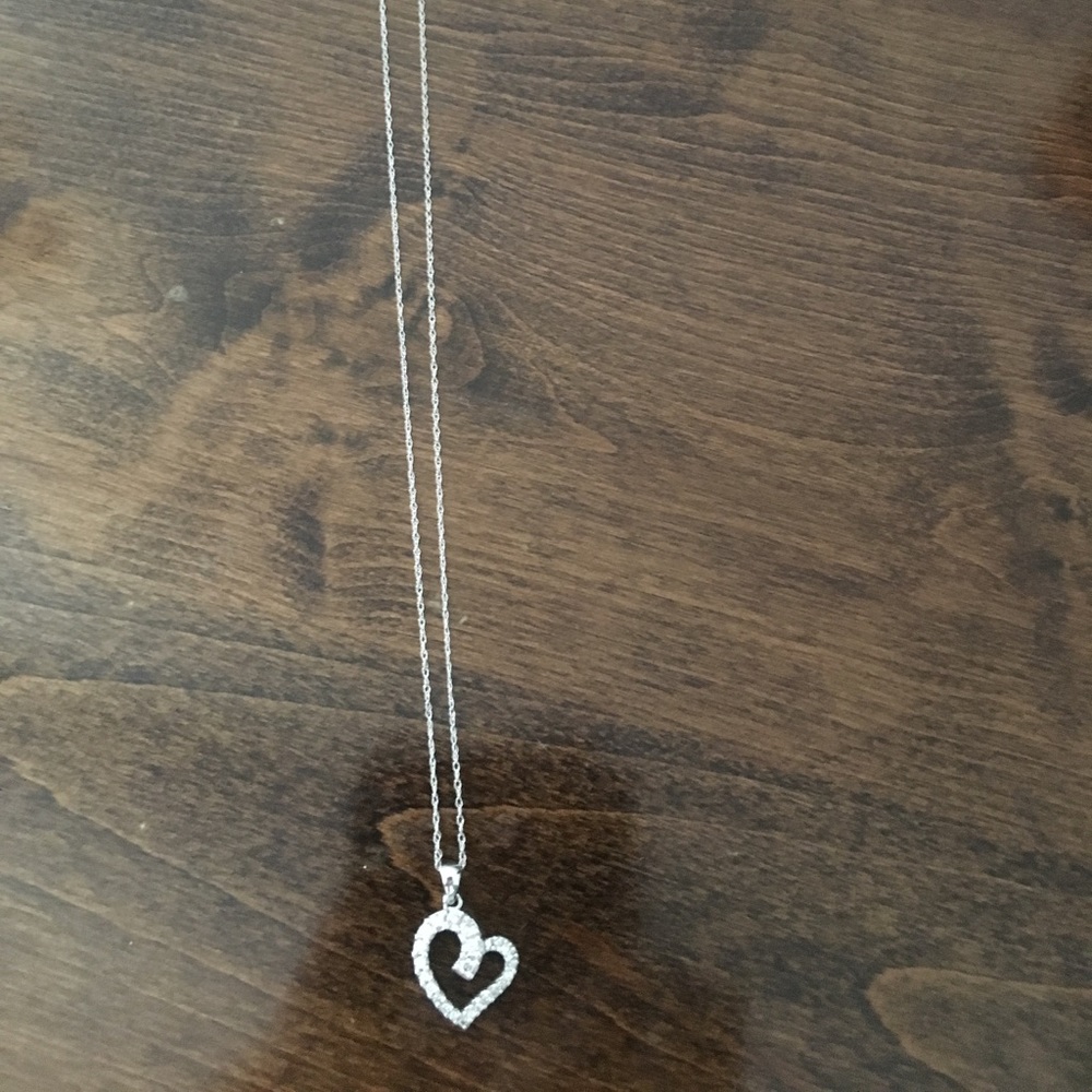White Gold Diamond Heart Necklace